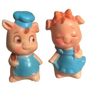 Plastic Pig Salt/Pepper Shaker Made in Hong Kong Vintage